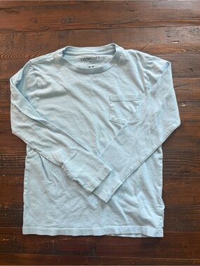 Crewcuts Pale Blue Long-Sleeve Pocket Tee Sz 6/7